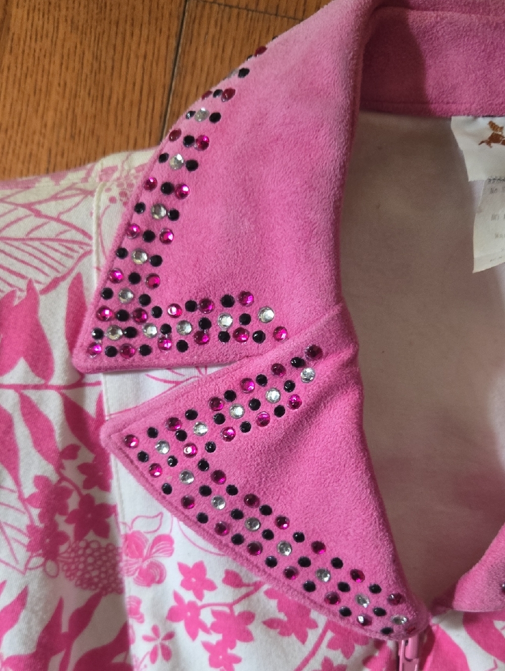 Vintage Pink Western collection Floral Jacket with Studded Collar Size XS - Picture 4 of 7